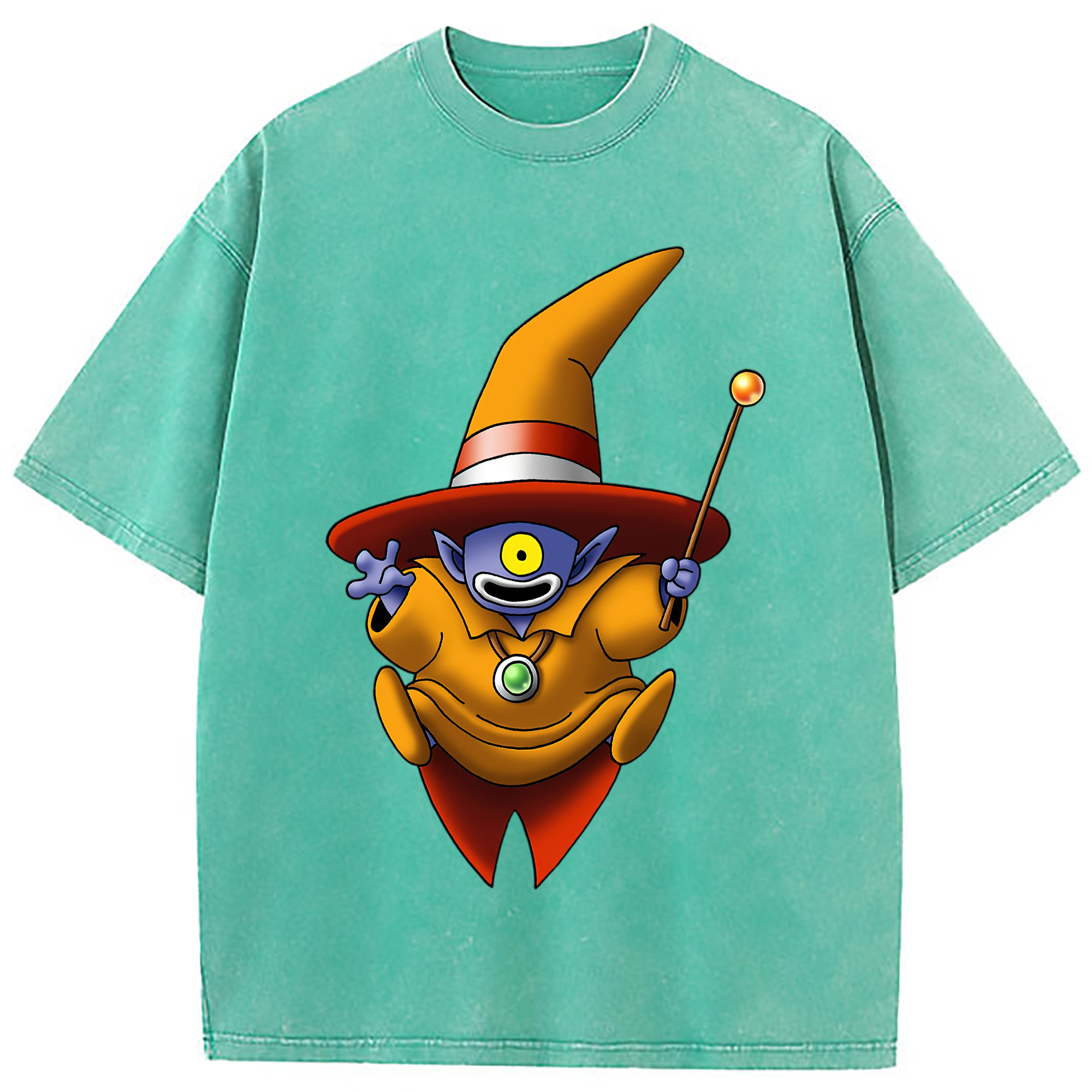 （画像用） ドラゴンクエスト Doragon Kuesuto Dragon Quest 綿100% ヴィンテージ風 半袖Tシャツ（フロントプリント）